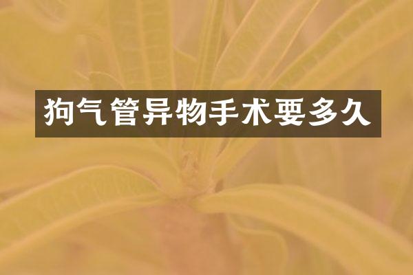 狗气管异物手术要多久