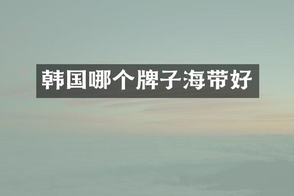 韩国哪个牌子海带好