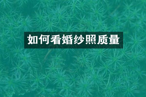 如何看婚纱照质量