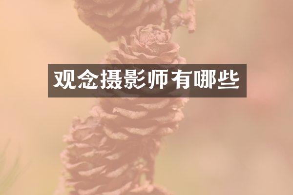 观念摄影师有哪些