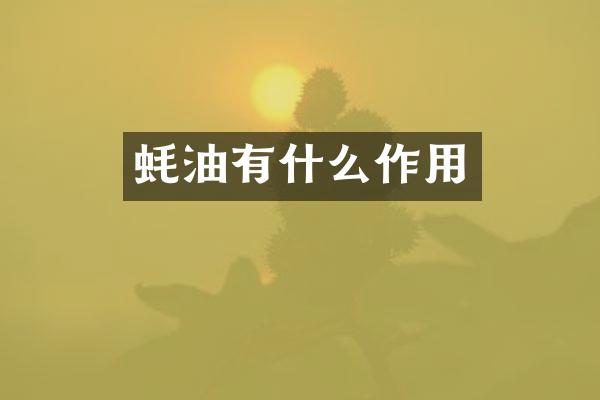 蚝油有什么作用