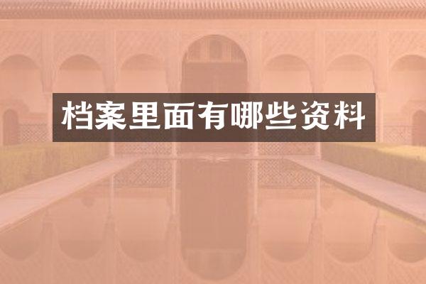 档案里面有哪些资料
