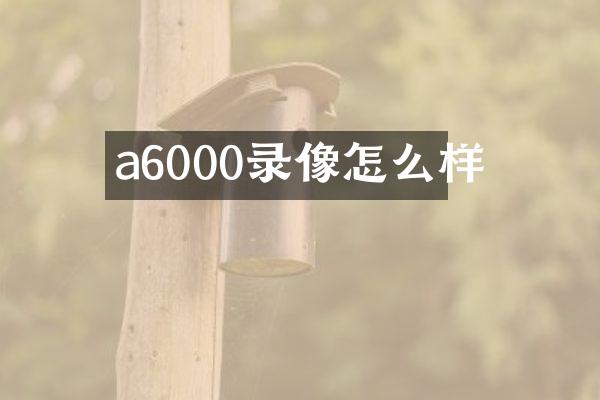 a6000录像怎么样