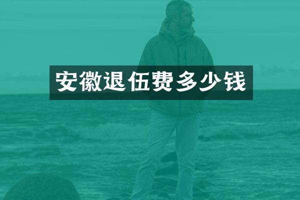 安徽退伍费多少钱