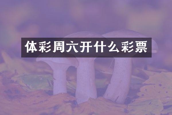 体彩周六开什么彩票