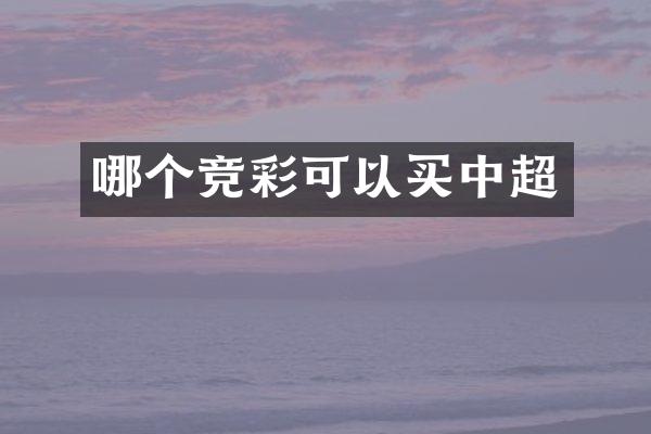 哪个竞彩可以买中超