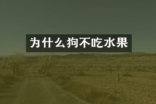 为什么狗不吃水果