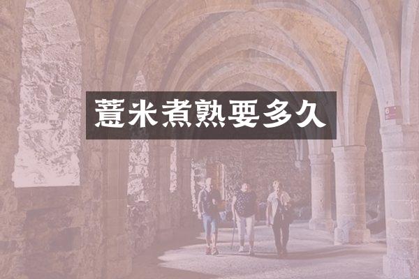 薏米煮熟要多久