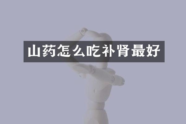 山药怎么吃补肾最好