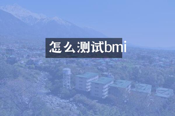 怎么测试bmi