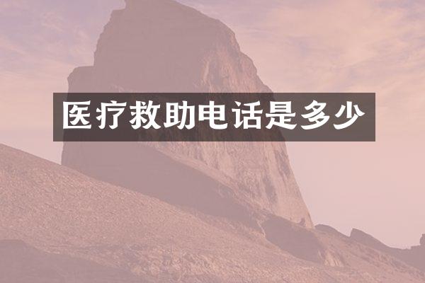 医疗救助电话是多少