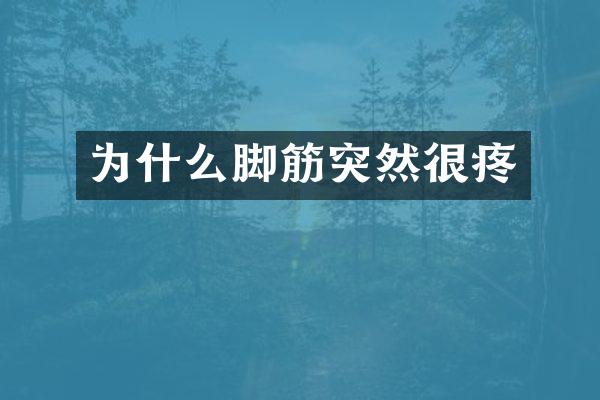 为什么脚筋突然很疼