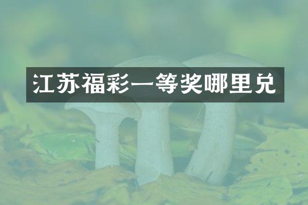 江苏福彩一等奖哪里兑