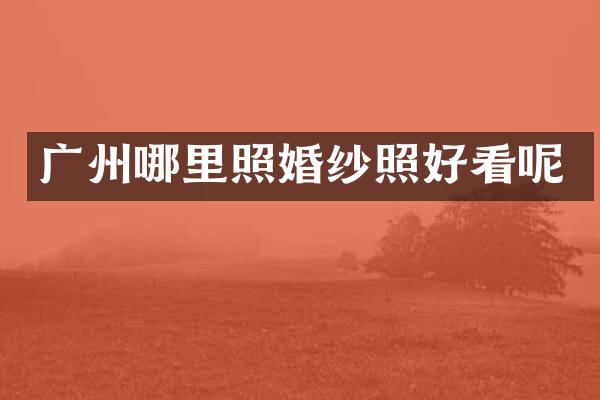 广州哪里照婚纱照好看呢