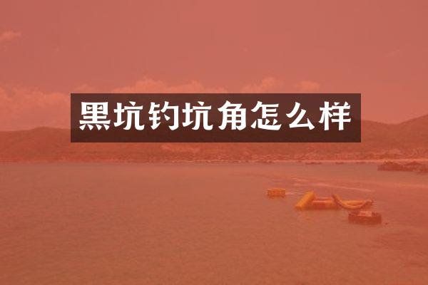 黑坑钓坑角怎么样