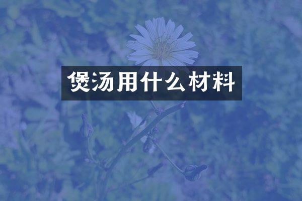 煲汤用什么材料