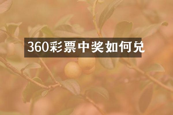 360彩票中奖如何兑
