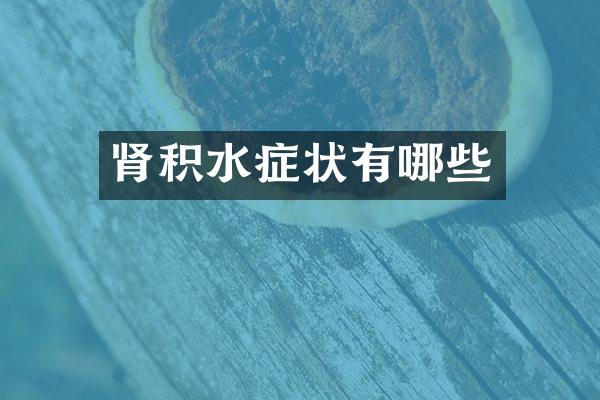 肾积水症状有哪些