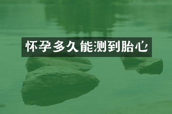 怀孕多久能测到胎心