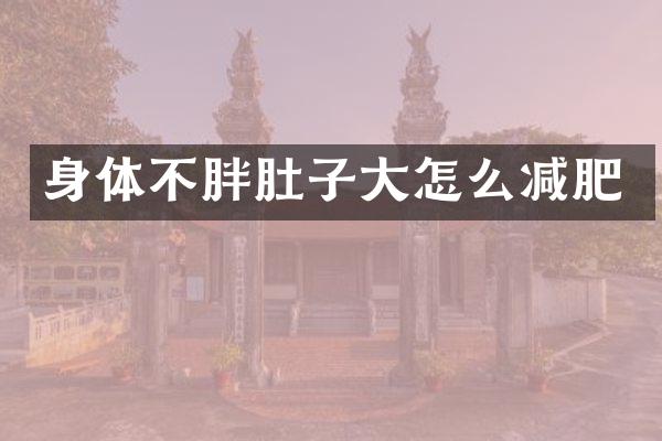 身体不胖肚子大怎么减肥