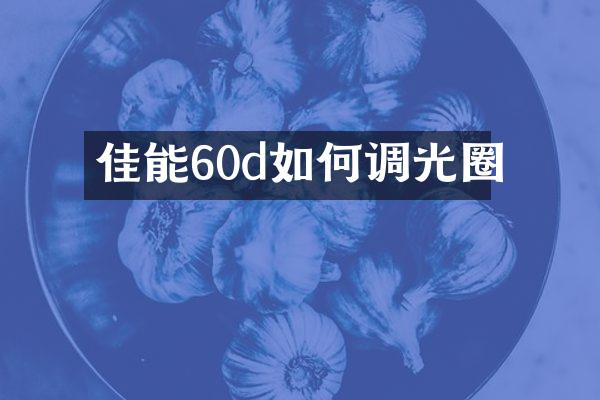 佳能60d如何调光圈