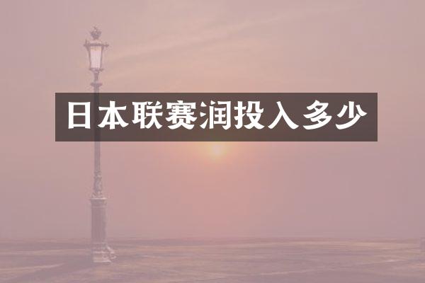 日本联赛润投入多少