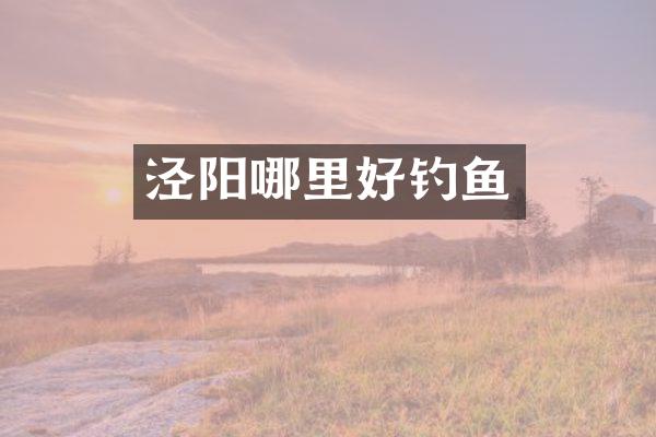 泾阳哪里好钓鱼