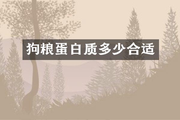 狗粮蛋白质多少合适