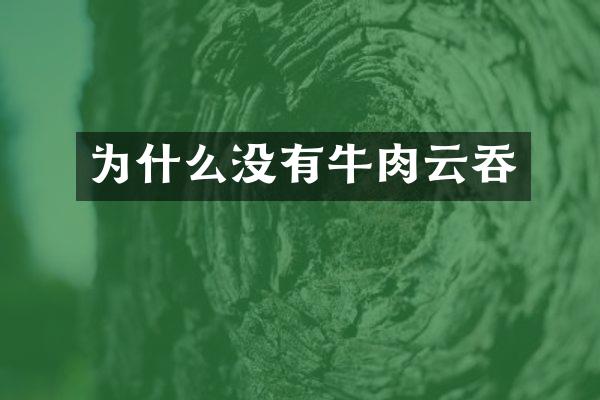 为什么没有牛肉云吞