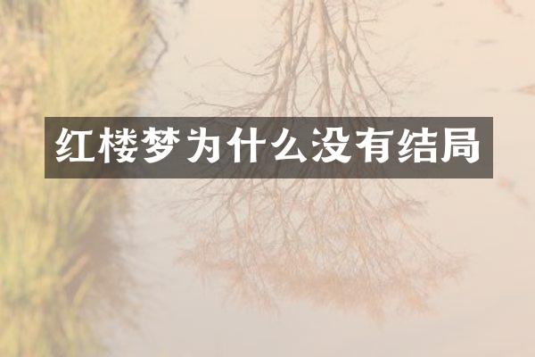红楼梦为什么没有结局