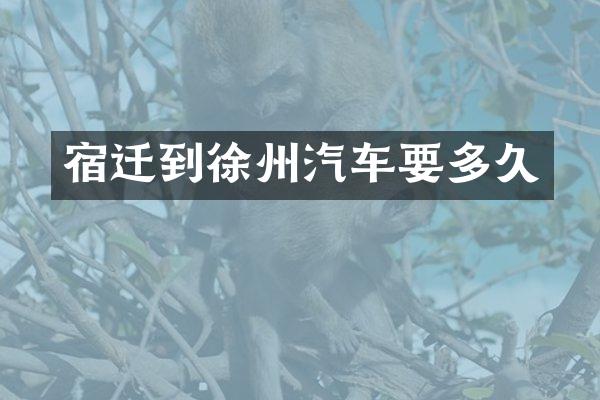 宿迁到徐州汽车要多久