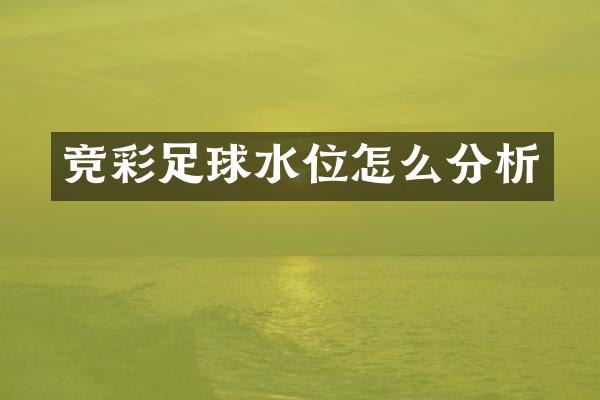 竞彩足球水位怎么分析