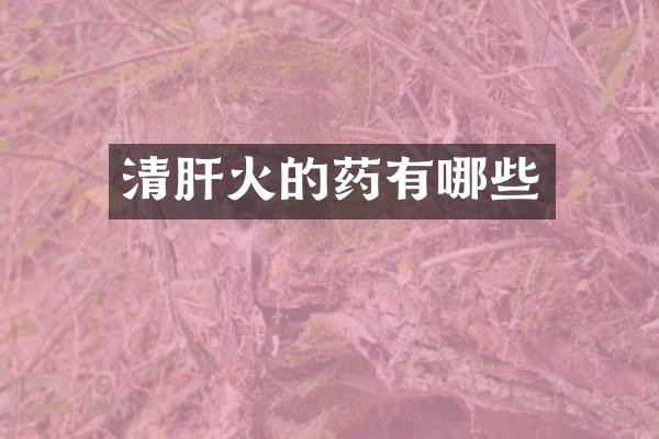 清肝火的药有哪些