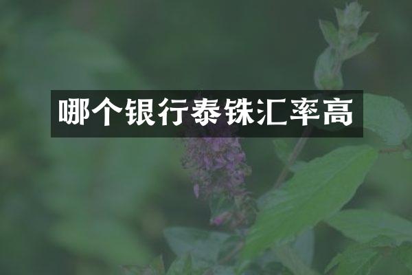 哪个银行泰铢汇率高