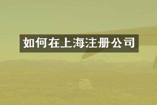 如何在上海注册公司