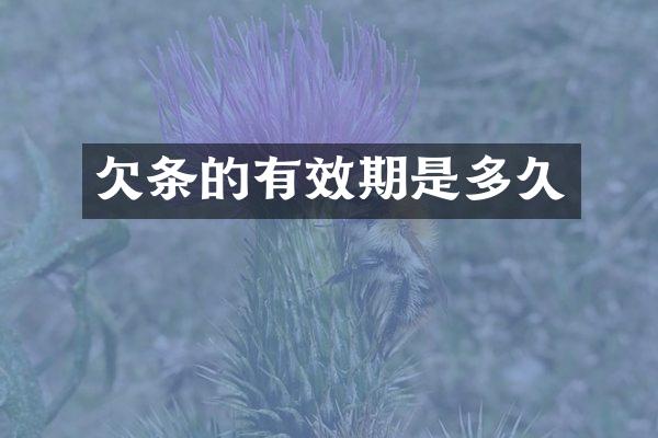 欠条的有效期是多久