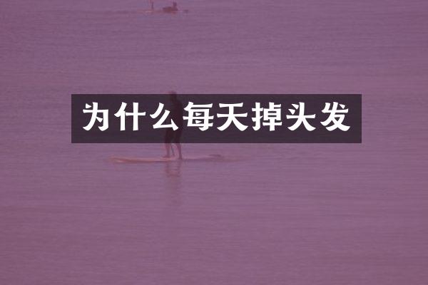 为什么每天掉头发