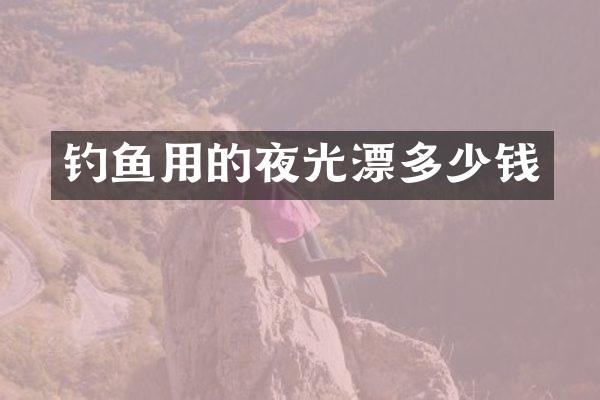 钓鱼用的夜光漂多少钱