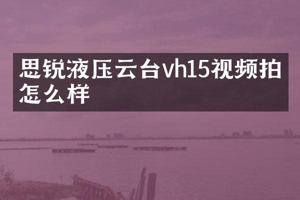 思锐液压云台vh15视频拍摄怎么样