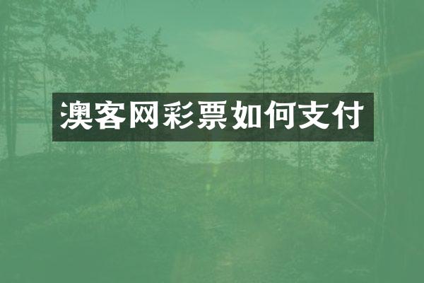 澳客网彩票如何支付