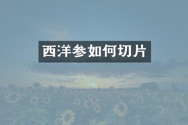 西洋参如何切片