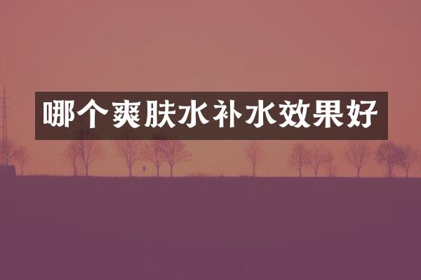 哪个爽肤水补水效果好