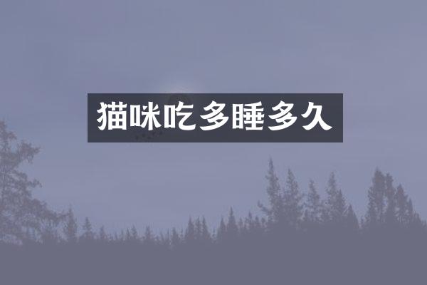 猫咪吃多睡多久