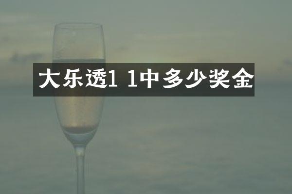 大乐透1 1中多少奖金