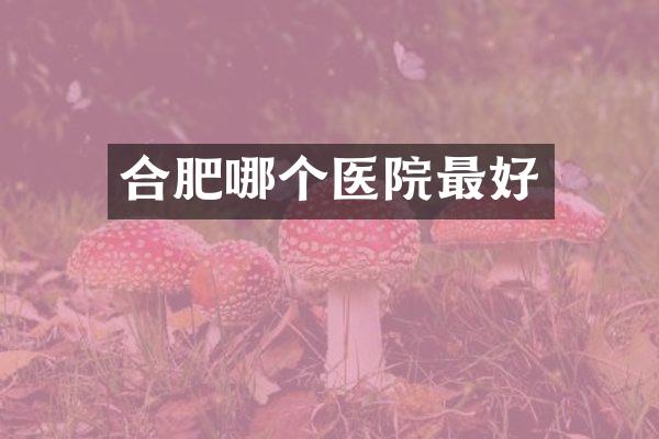 合肥哪个医院最好