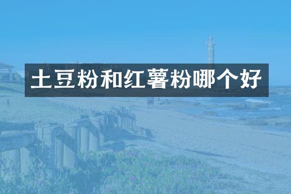 土豆粉和红薯粉哪个好