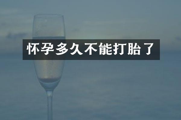 怀孕多久不能打胎了