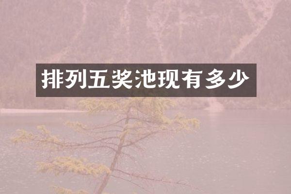 排列五奖池现有多少