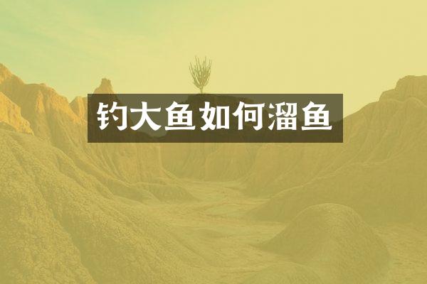 钓大鱼如何溜鱼