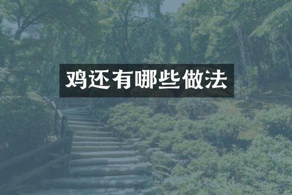 鸡还有哪些做法